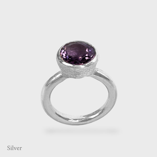 Behrianna Cocktail Ring - 10mm  Amethyst - Silver