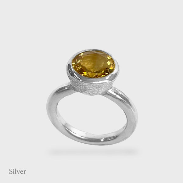 Behrianna Cocktail Ring - 10mm Citrine - Silver