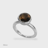 Behrianna Cocktail Ring - 10mm Smoky Quartz - Silver