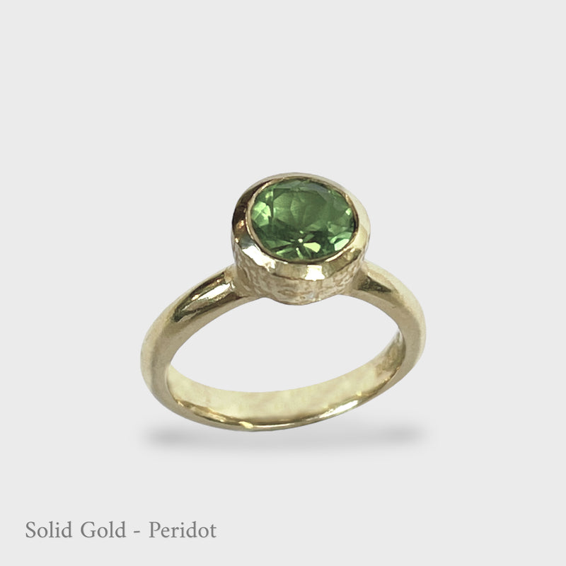 Behrianna Cocktail Ring - 7.5 mm - Peridot - Solid Gold - More Options Available