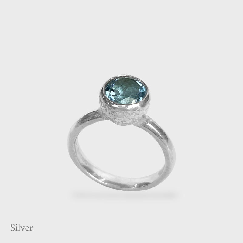 Behrianna Cocktail Ring - 7.5 mm - Blue Topaz - Silver