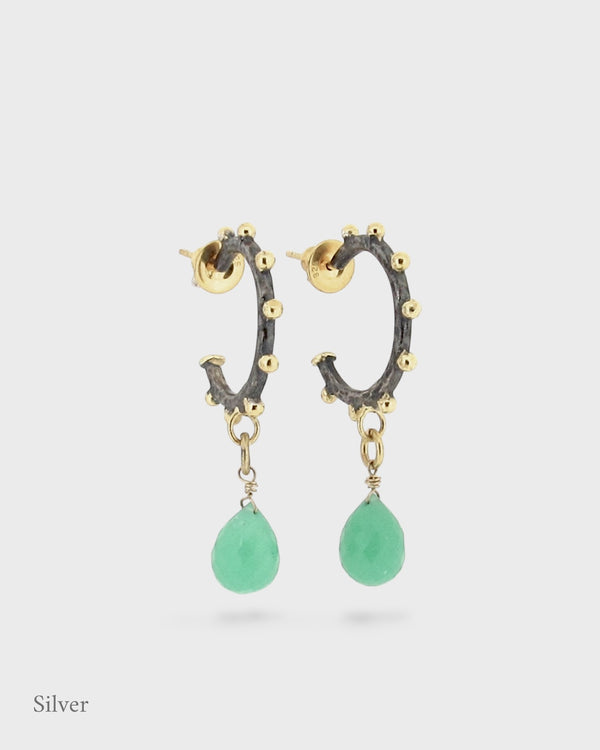 Casia Hoops & Chrysoprase Drops