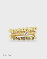 Constantine Ring Stack - Diamonds - Solid Gold