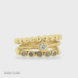 Constantine Ring Stack - Diamonds - Solid Gold