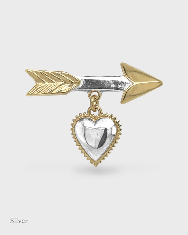 Cupid's Arrow & Lulu Heart Brooch