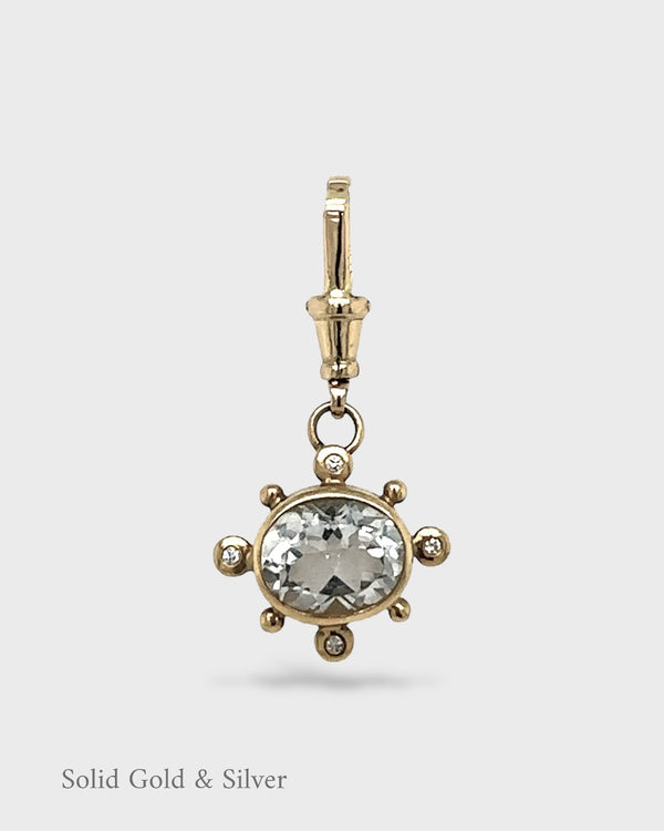Alanna Pendant - 18ct Solid Gold - Topaz & Diamonds