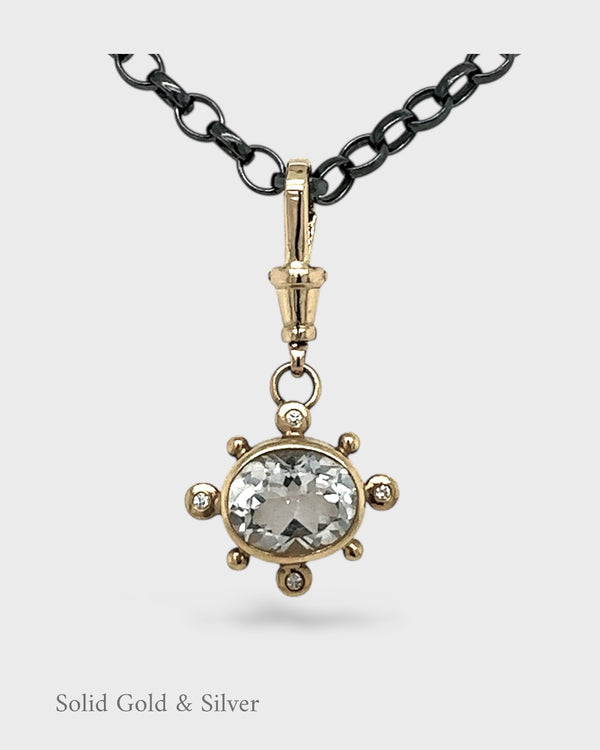 Alanna Pendant - 18ct Solid Gold - Topaz & Diamonds