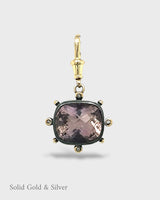 Lucrezia Pendant - 18ct Solid Gold & Black Silver - Ametrine & Diamonds- Simonetta's Jewels Reimagined