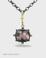 Lucrezia Pendant - 18ct Solid Gold & Black Silver - Ametrine & Diamonds- Simonetta's Jewels Reimagined