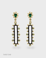 Gaea Earrings - Emeralds - 18ct Solid Gold & Black Silver - Simonetta's Jewels Reimagined