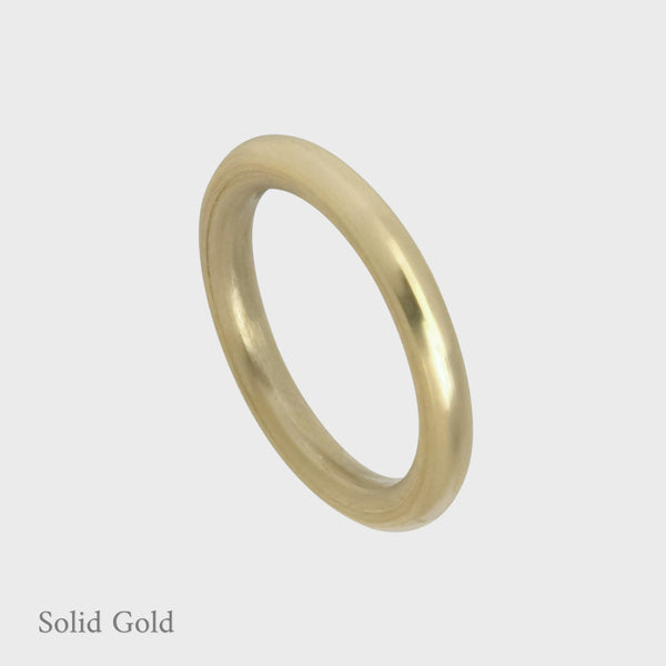 Halo Ring - 3mm Round Band - Solid Gold