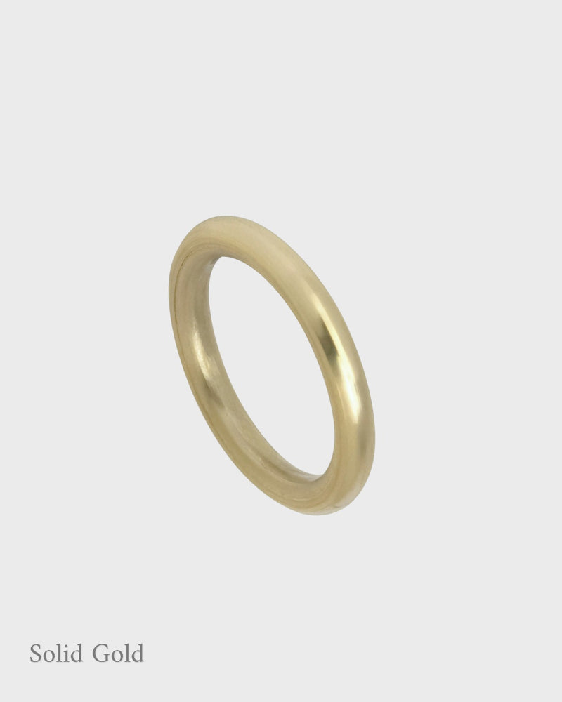 Halo Ring - 3mm Round Band - Solid Gold