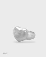 Harmony Sculptural Heart Signet Ring - Silver