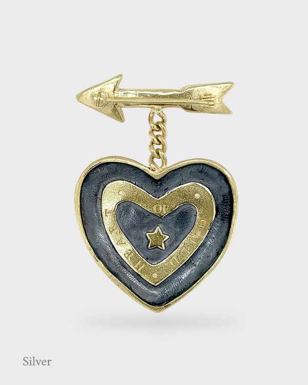 Heart Of Gold - Arrow & Heart Brooch