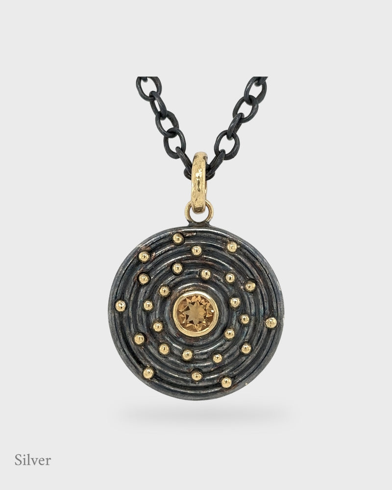 Helix Pendant - Citrine - Black & Gold Vermeil