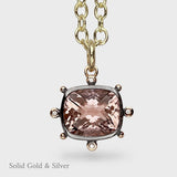 Lucrezia Pendant - 18ct Solid Gold & Black Silver - Ametrine & Diamonds- Simonetta's Jewels Reimagined