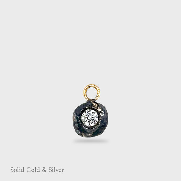 Mimi Diamond Drop - 18ct Solid Gold & Black Silver