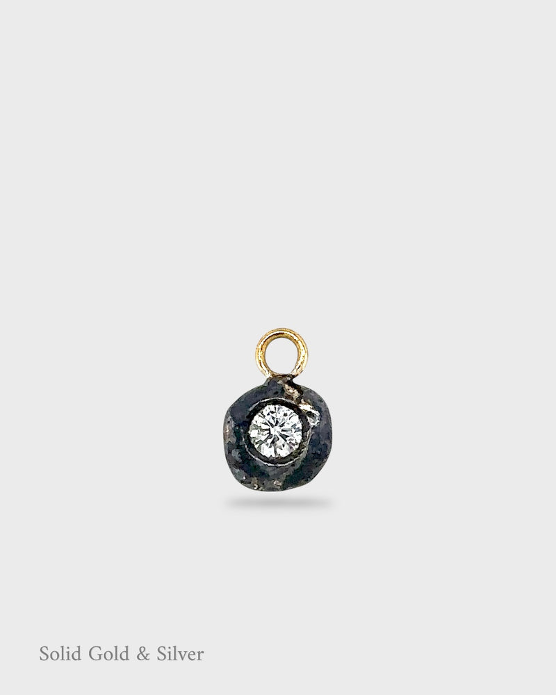 Mimi Diamond Drop - 18ct Solid Gold & Black Silver