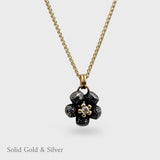 Mini Ophelia Pendant - 18ct Solid Gold, Black Silver & Diamonds