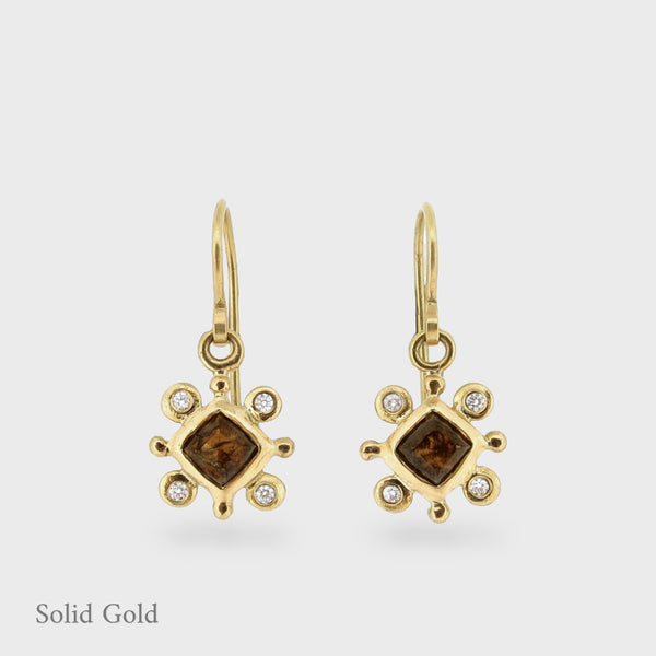 Olivia Earrings - 18ct Solid Gold & Diamonds