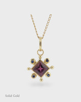 Olivia Pendant - 18ct Solid Gold - Raspberry Rhodolite Garnet