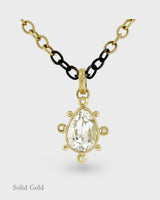 Orianna Pendant - 18ct Solid Gold - Topaz & Diamonds