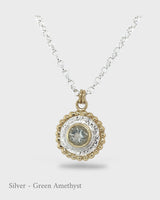 Oriel Pendant - Blue Topaz - Silver Chain