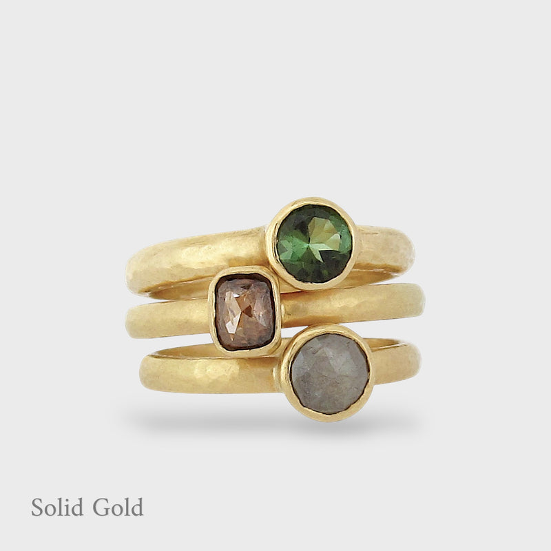 Pretty Ring Stack Trio - Solid Gold