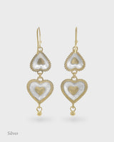 Reverie Heart Earring Drops - Silver & Gold Vermeil