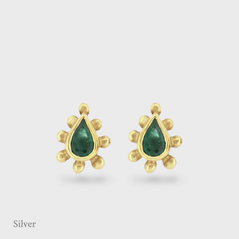 Rimini Stud Earrings - Emeralds