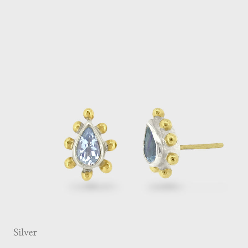 Rimini Stud Earrings - Aquamarine