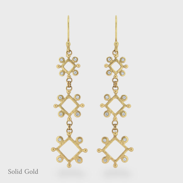 Simonetta Earrings - 18ct Solid Gold & Diamonds - Simonetta's Jewels Reimagined