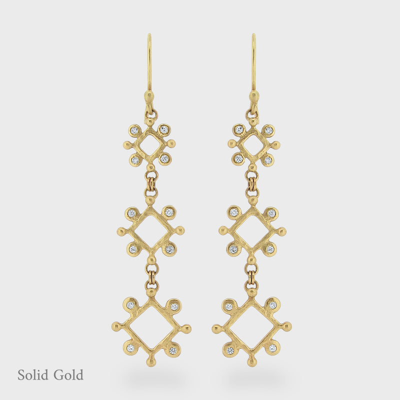 Simonetta Earrings - 18ct Solid Gold & Diamonds - Simonetta's Jewels Reimagined