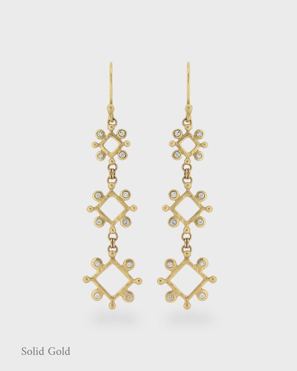 Simonetta Earrings - 18ct Solid Gold & Diamonds - Simonetta's Jewels Reimagined