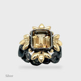 Sun of Lotus - Cocktail Ring - Citrine - Black & Gold Vermeil