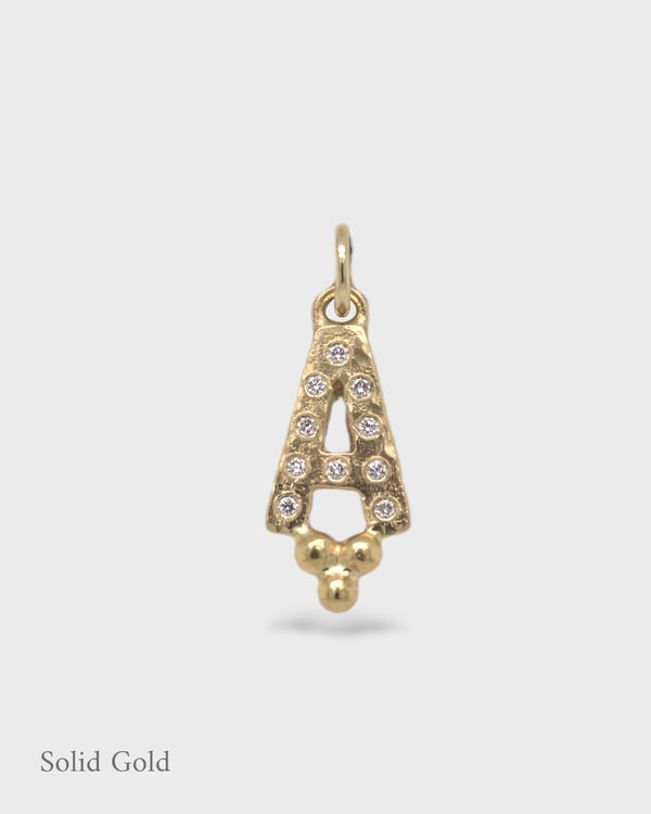 Trinity Letter - A - Solid Gold & Diamonds