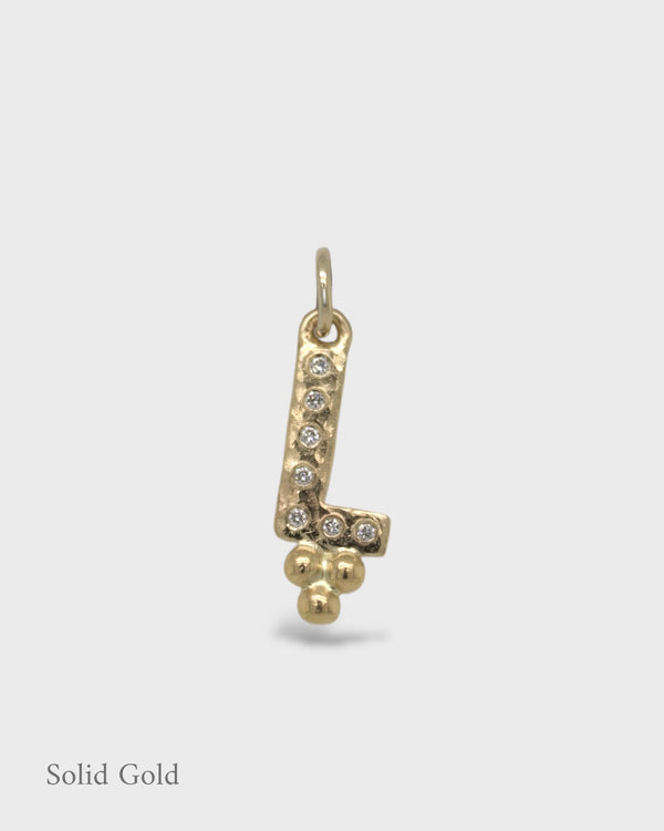 Trinity Letter - L - Solid Gold & Diamonds