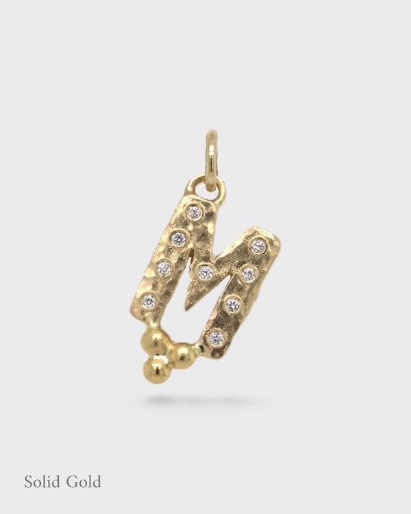 Trinity Letter - M - Solid Gold & Diamonds