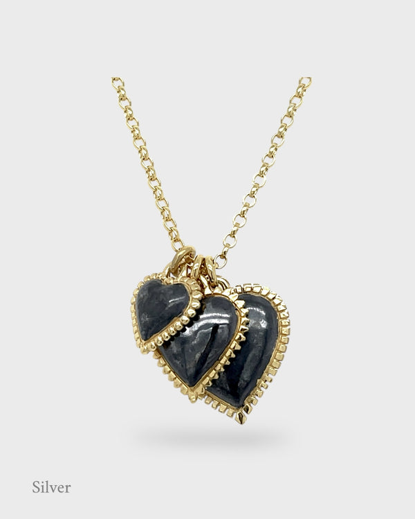 Heart Cluster Pendant - Gold Chain