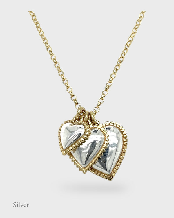 Heart Cluster Pendant - Gold Chain