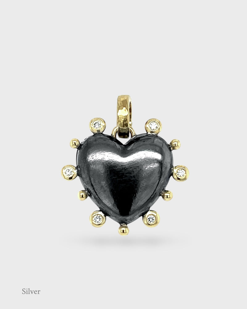 Valentina - Florentine Heart Locket - Black & Gold