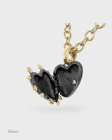 Valentina - Florentine Heart Locket - Black & Gold