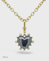 Valentina - Florentine Heart Locket - Black & Gold