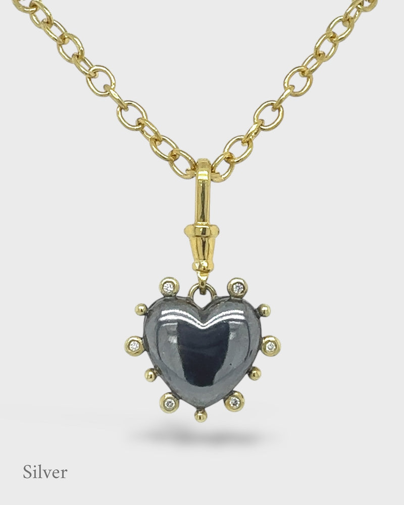 Valentina - Florentine Heart Locket - Black & Gold