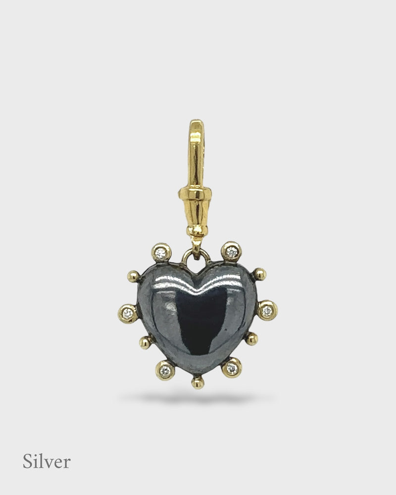 Valentina - Florentine Heart Locket - Black & Gold