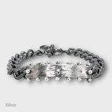 Vinci Identity Bracelet - Black Silver & Diamonds