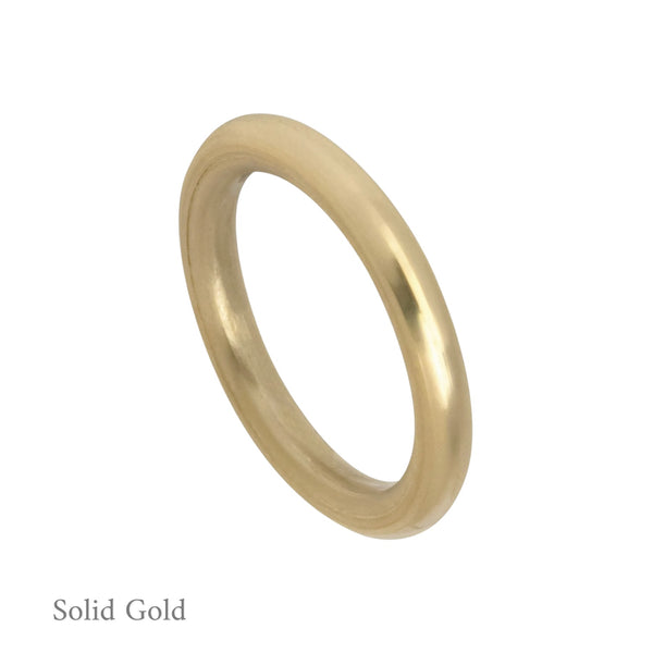 Halo Ring - 3mm Round Band - Solid Gold