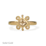 Olivia Ring - Diamonds & Sapphire - Solid Gold