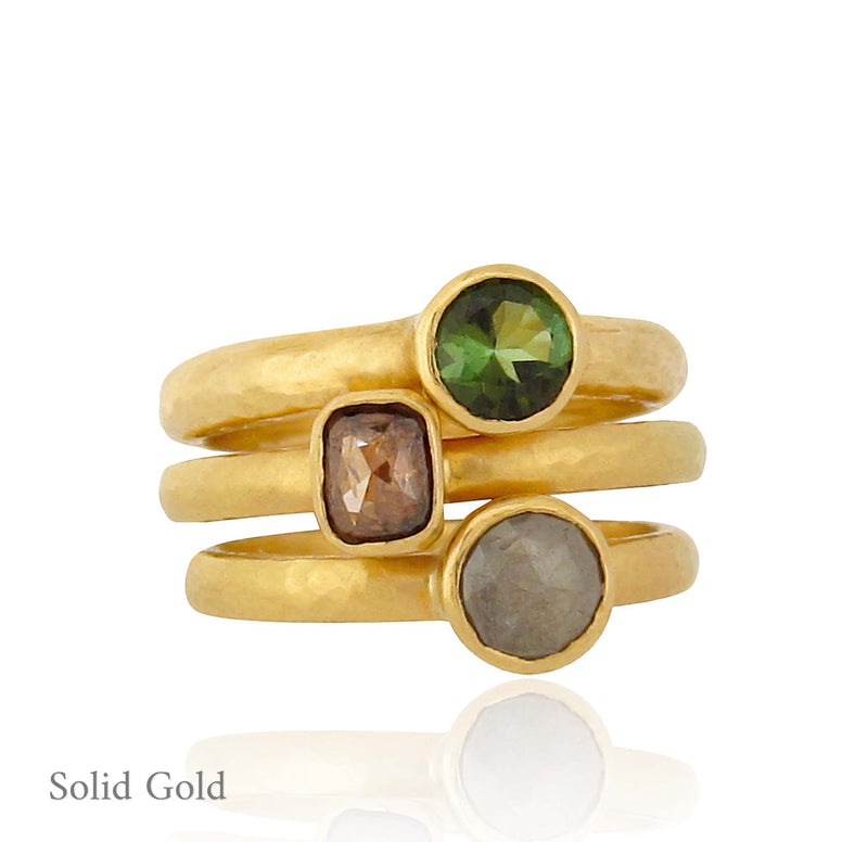 Pretty Ring Stack Trio - Solid Gold