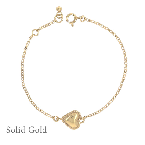 Zoe Heart Bracelet - Solid Gold